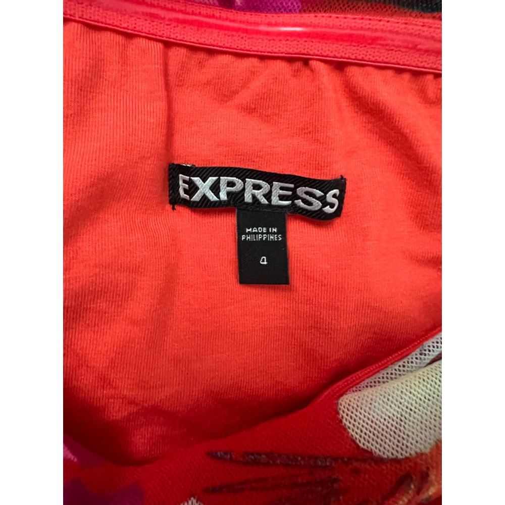EXPRESS Floral Strapless Bodycon Dress Size 4 - Picture 5 of 7